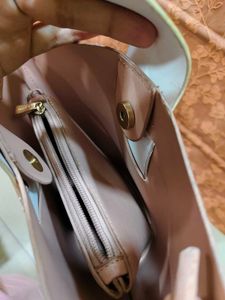 Pink Bucket Bag with White Accents