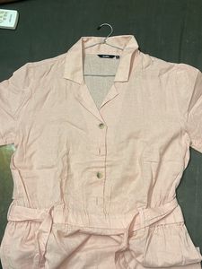 Blush Pink Belted Jumpsuit