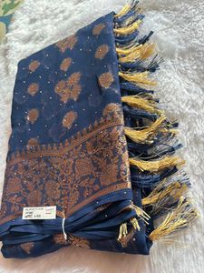 Elegant Navy Blue Saree