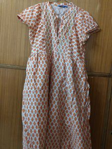 Orange Flared Kurta
