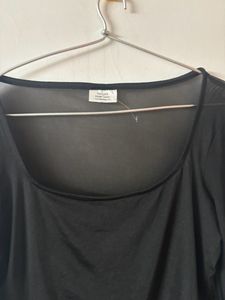 black mesh top
