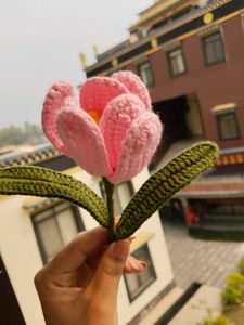 Handmade Crochet Pink Tulip Flower