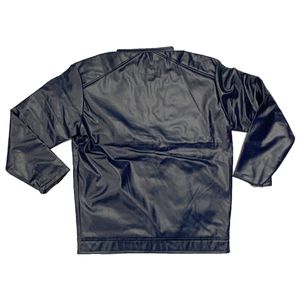 Stylish Navy Blue Leather Jacket For Man Size XXL