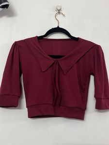 Maroon 3/4 Sleeve Top