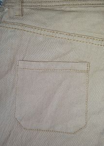 Beige Colour Cargo Jeans For Womens