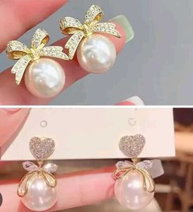 Pearl Bow Earrings
