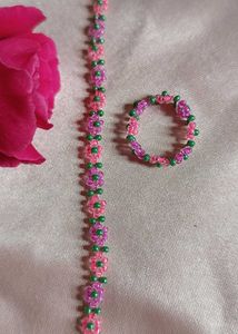 Beaded Floral Jewelry Set