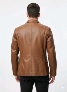 Stylish Mens Snake Skin Print Faux Leather Jacket