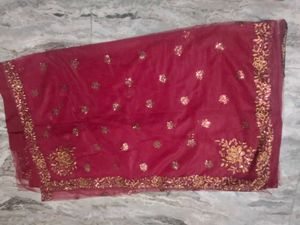 Embroidered Maroon Net saree 💝💖
