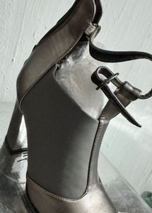 Grey Colour leather Heels