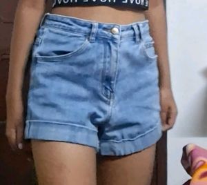 Distressed Denim Shorts