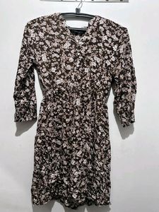 Brown Floral Dress