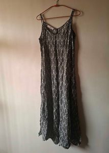 Leaf Print Maxi Dress