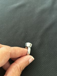 Artificial silver ring with a big diamond