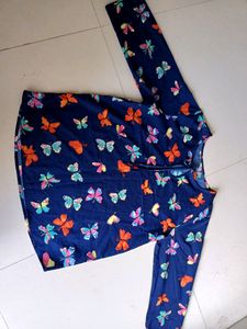 Blue Floral Print Top