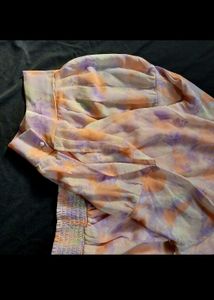 New Korean Tie-Dye Embellished Corset Top