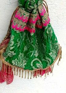 Green &amp; Pink Potli Pouch