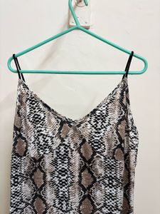 Snakeskin Print Slip Dress
