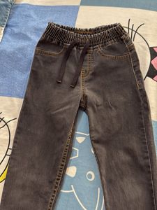 Kids Gray Denim Joggers