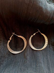 Textured Gold Hoop Earrings