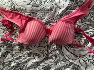 Pink Striped Bra