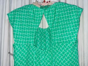 Banana Green Irregular Check Flutter Sleeve Top