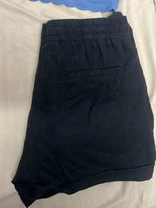 Blue Crop Top &amp; Black Shorts Set