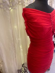 Red Ruched Bodycon Dress