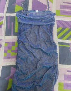 ruched bodycon shimmer dress
