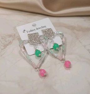 Colorful Triangle Dangle Earrings