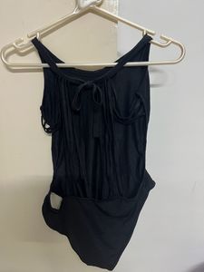 solid black beachwear