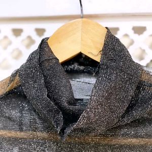 Black Sheer Rhinestone Top C