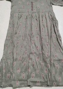 Elegant Grey Printed Kurta