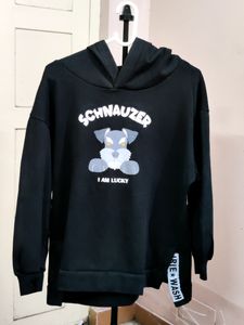 💥BUY1GET1💥 imported black schnauzer graphic print hoodie