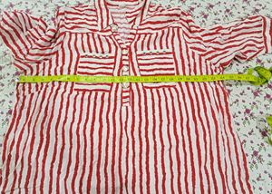 Striped Button-Down Top