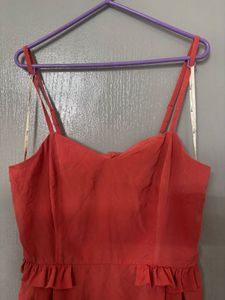 Coral Ruffle Mini Dress