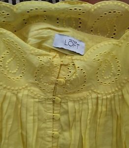Yellow Eyelet Tank Top