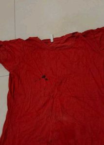Red T-Shirt with Stain