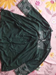 Embroidered Green Top