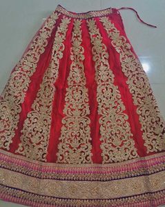 Red Embroidered Lehenga