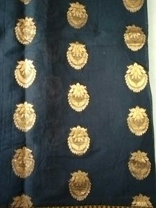 Elegant Navy &amp; Gold Saree