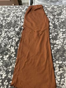 Brown Ribbed Halter Top