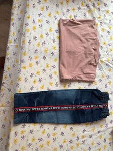 🩷💙 Full Sleeve T-Shirt &amp; Jeans Set for 1–1.5 Yr