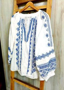 Embroidered Peasant Top