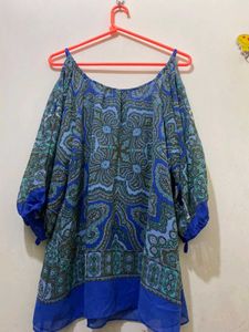 Boho Paisley Cold Shoulder TopL-24