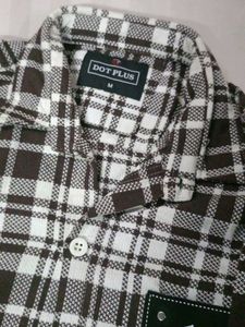 Brown &amp; White Plaid Shirt