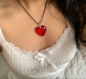 Red Glass Heart Pendant ❤️✨️
