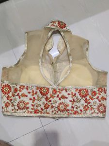 Padded Blouse Golden Colour With Embroidery
