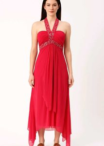 ✨ Stunning Red Halter Neck Dress ✨