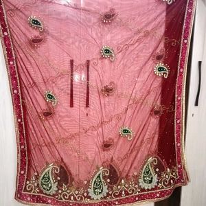Red Embroidered Lehenga